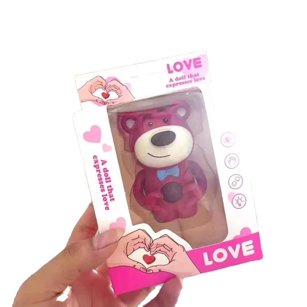 Сердце клубничный медведь моя мелодия может говорить iloveyou подарок на день Святого Валентина светящаяся световая игрушка
