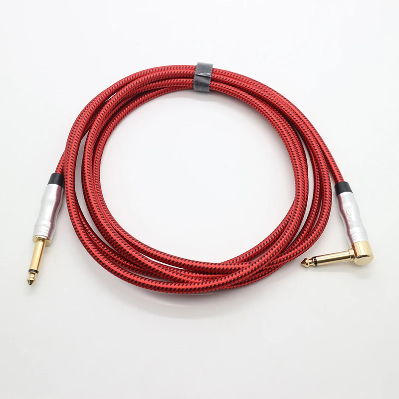 2024 Hot Sale 3M 6.35mm Full Gold Plating Multi-Colored Guitar Cable