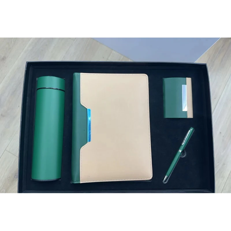 2024 New Product Hot Sale High Quality Classical Bottle Notebook Name Card Holder Pen 4 in 1 Office Business Gift Set