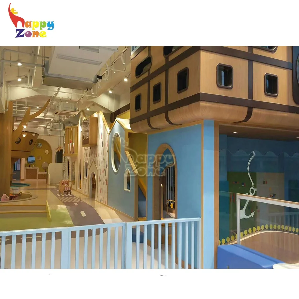 high-end customs Indoor playground in playgrounds slide tree house for commercial play center with go-karting slide