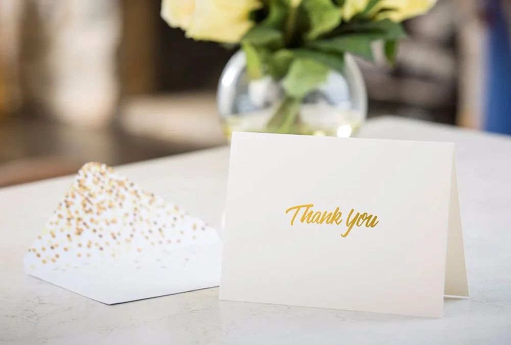 Gold Foil Blank Gift Certificate Cards with Envelopes Business Custom for Client Vouchers Birthday Work Gift