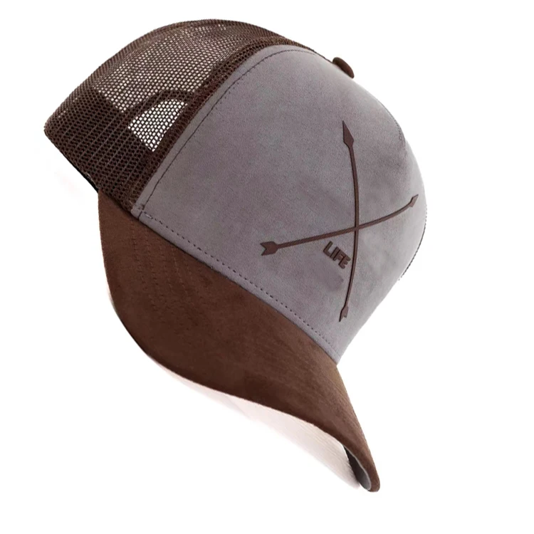 Wholesale Custom PVC Patch Low MOQ 5 Panel  Curved Brim Foam And Mesh Trucker Cap Hat