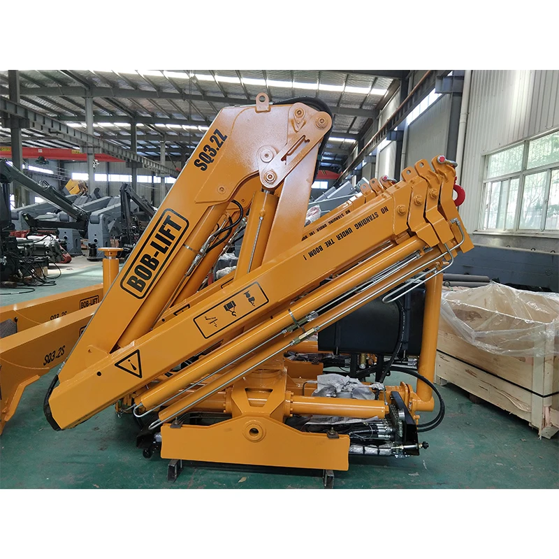 BOB-LIFT 3 Ton Folding Knuckle Hydraulic Boom Crane Drill Winch Basket New Truck Crane Featuring 8 Ton Rated Loading Capacity