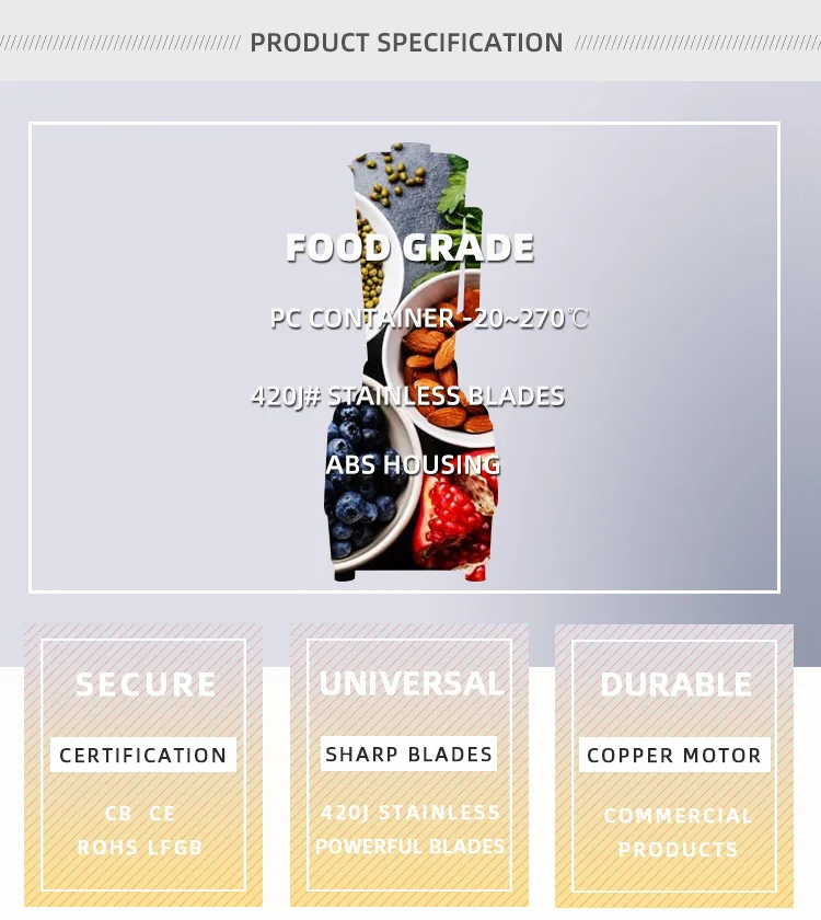 Professional kitchen appliances high speed electric fruit juicers soya bean food blender mixer 3L