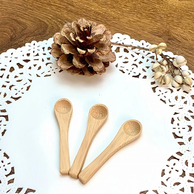 Measuring spoon engravable serving  powder scoops eco mini bamboo spoon