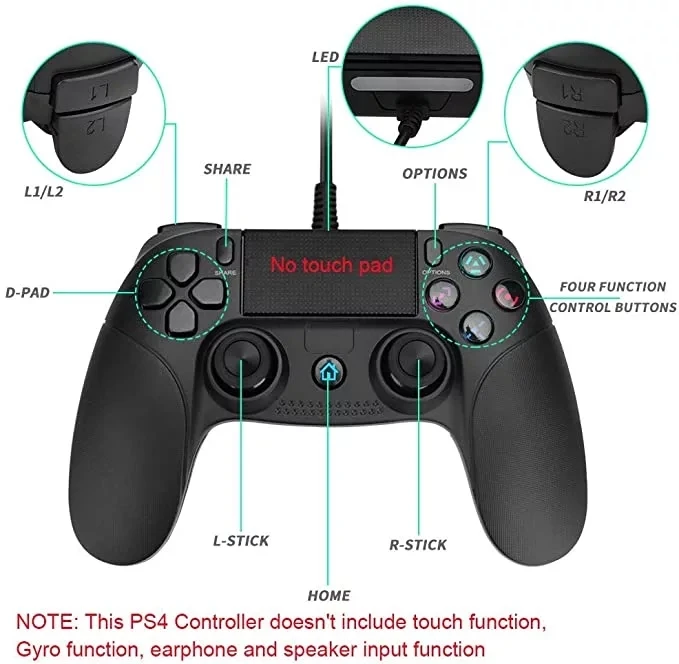 
Wired USB Controller For PS4/PS3 PC Win7/8/10 For Playstation 4 Joystick Dualshock 4 Gamepad 