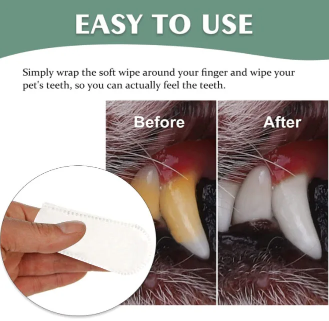 Pet Grooming Glove Wipes Cleanse Eyes Ears Body Butt and Paws