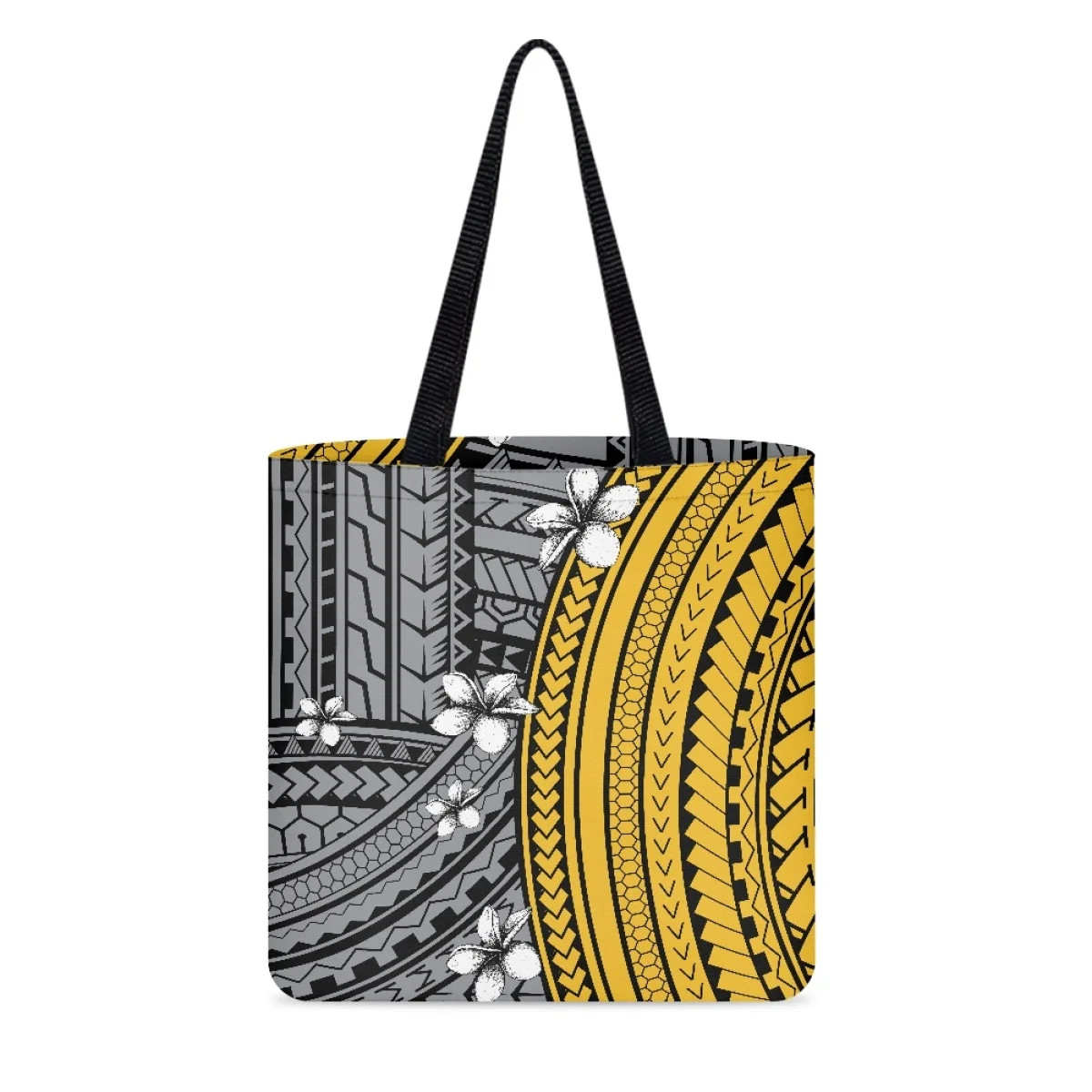 Custom Polynesian Printing Reusable Shopping Canvas Tote Bags Art Accessories Handmade Handbags for Adult Women Kids Organizer