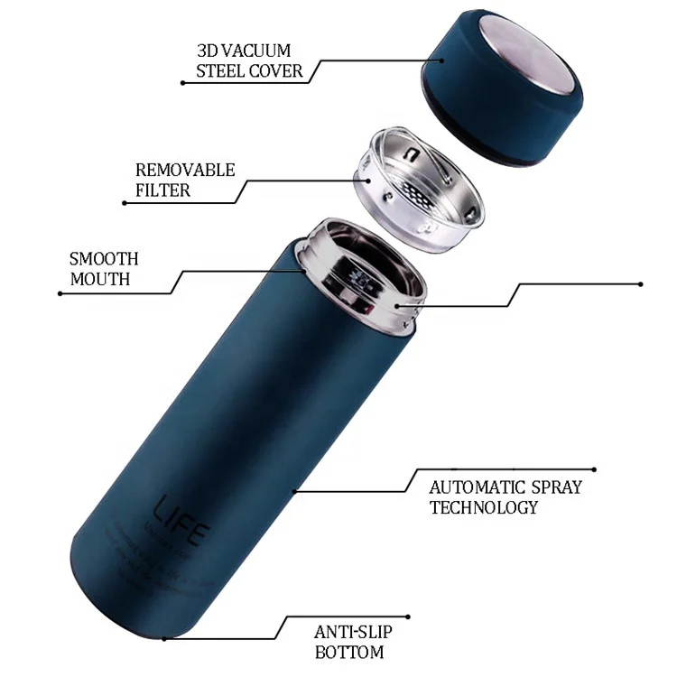 Classic Top Seller Double Wall Vacuum Straight Business Water Bottle Eco Friendly Insulated Flask Thermos for Hot Coffee