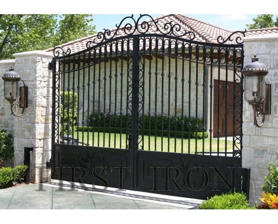 Modern french electric swing open garden front wrought iron main gate