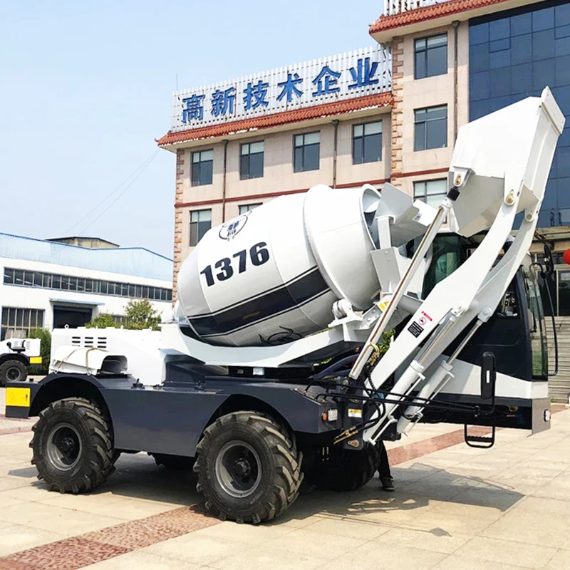 
1.2m3 mini compact small mobile concrete mixer with self feeding mixing truck 