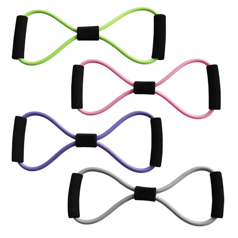 8-shaped tension resistance band  toning tube for arm and chest expander cross bands