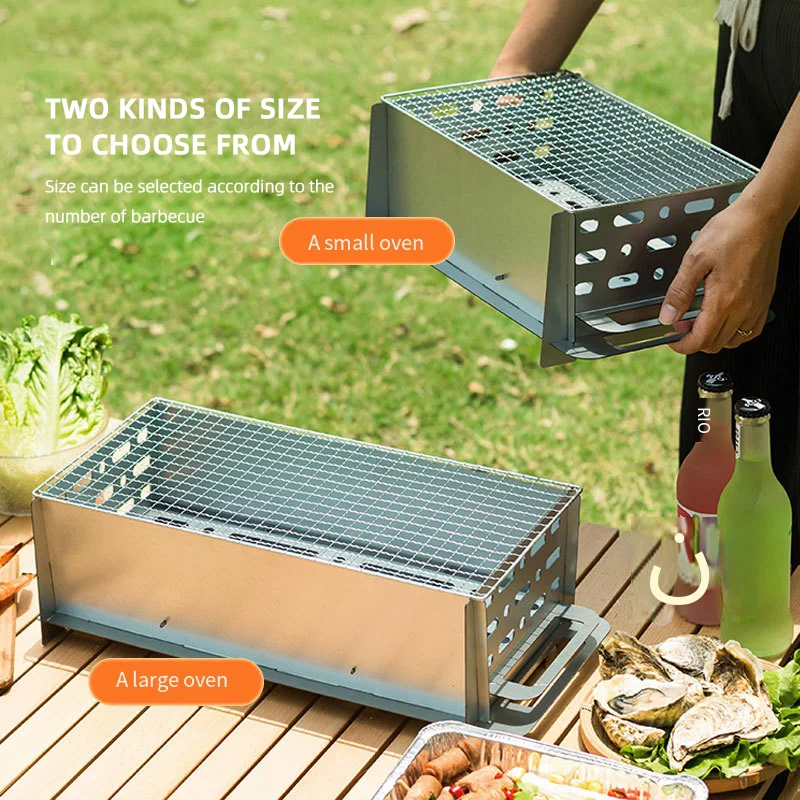Assembled Portable Picnics Camping Stainless Steel Bbq Grill Mini Charcoal Barbecue Grills