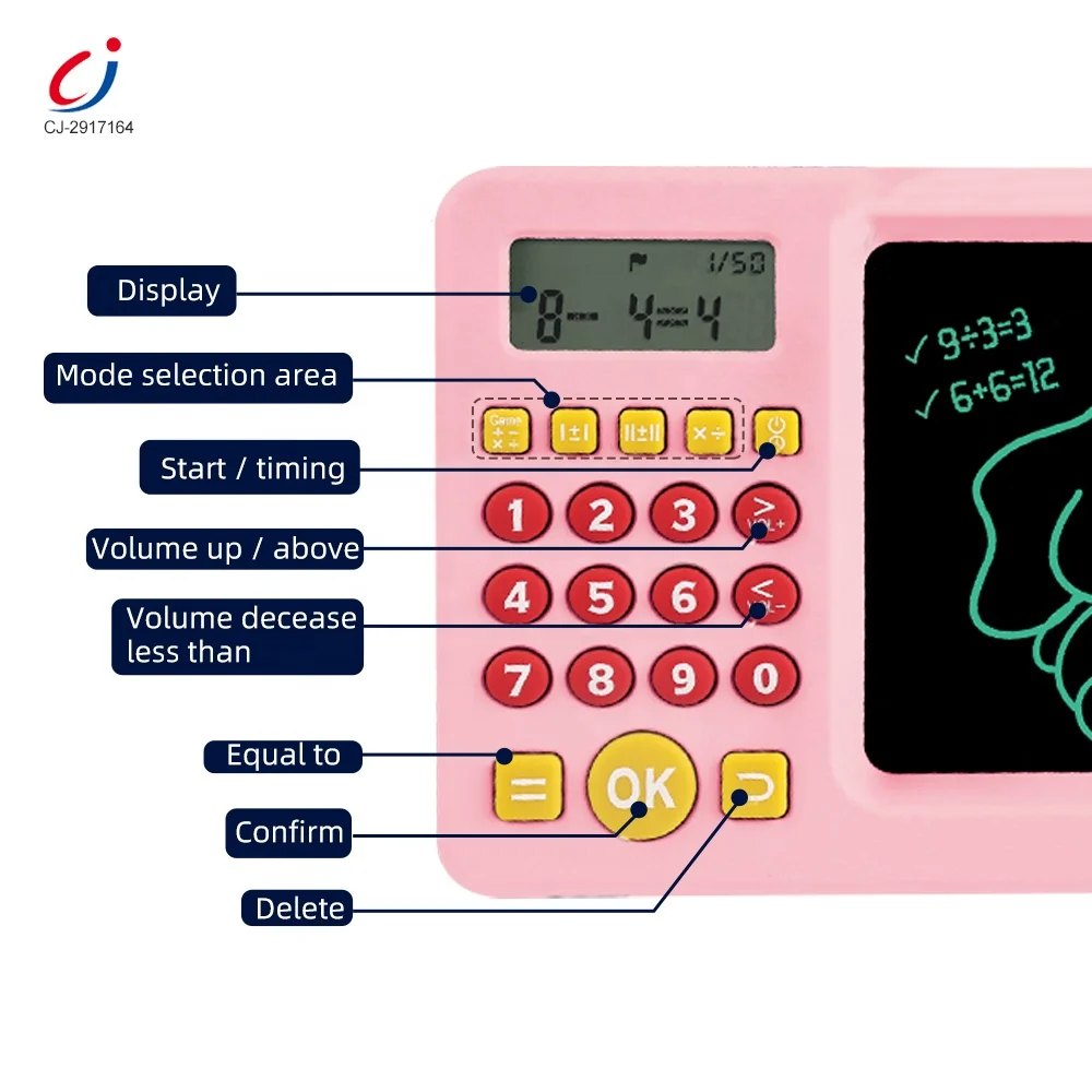 Chengji smart math training machine calculator educational erasable writing tablet toy children lcd drawing board for kids