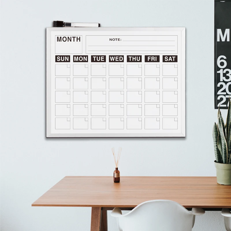 OEM & ODM Factory Wholesale Custom 12x16 Inches Weekly Planner Whiteboard Magnetic Dry Erase Message Calendar Drawing Board