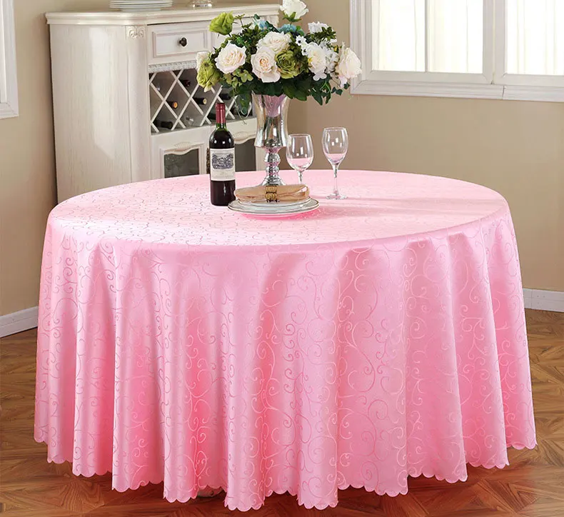 Wholesale Jacquard Polyester Tablecloth Damask Round Washable Tablecover for Hotel Dining Restaurant Banquet Party Wedding Decor