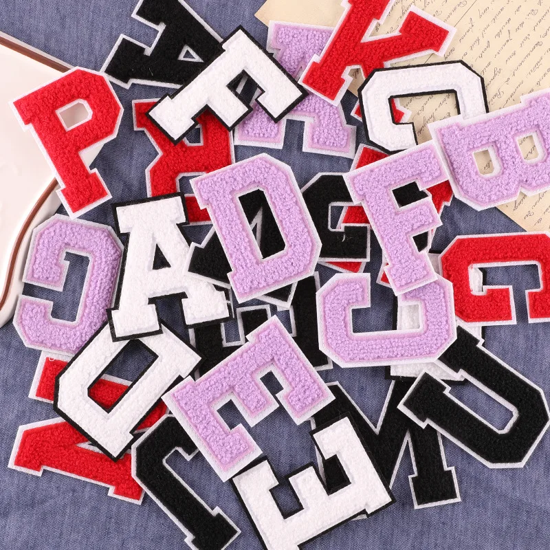 Custom Wholesale Fabric Applique Embroidered Numbers Letter Laser Patch Letter Patches