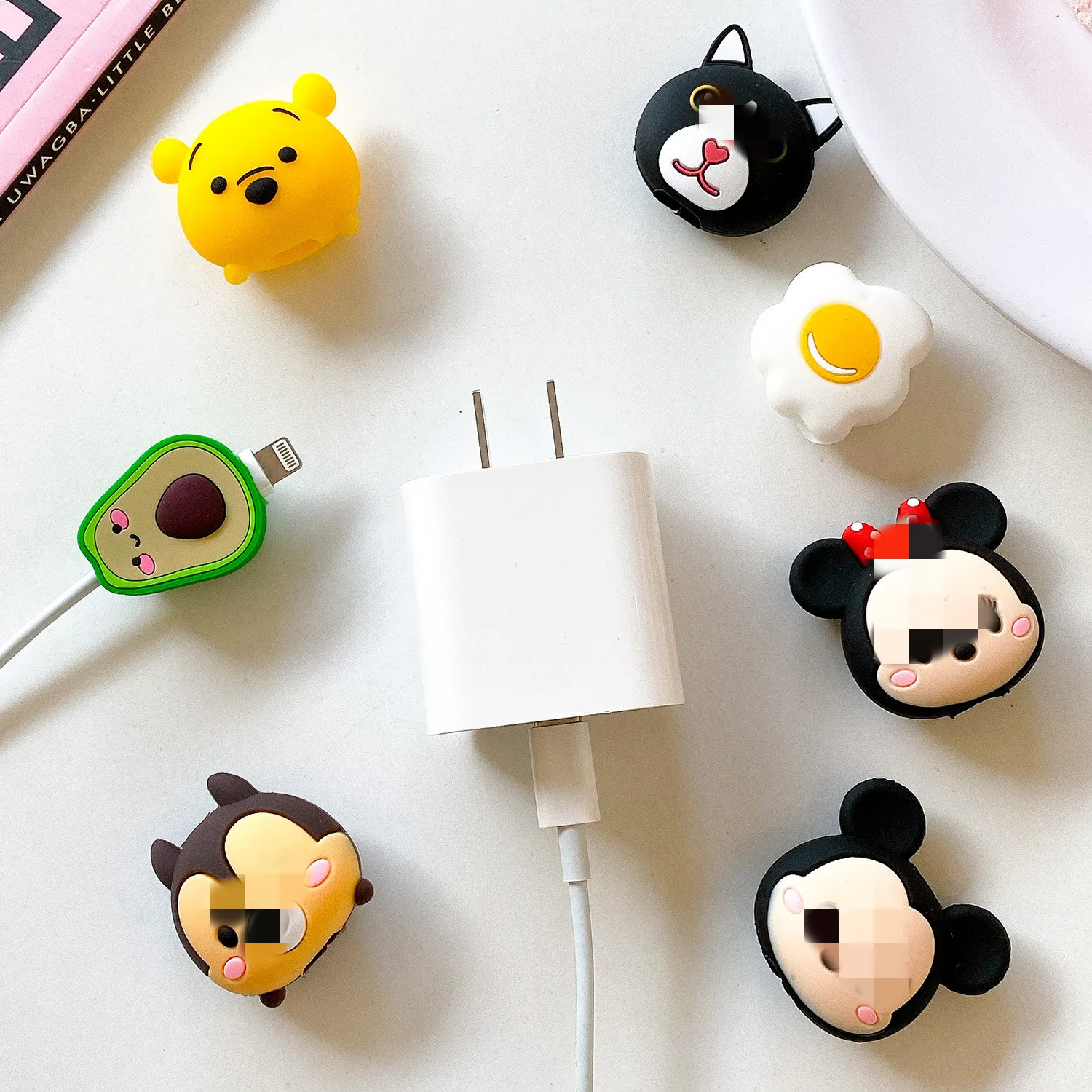 Новинка 2022 3D милые животные Мультяшные укусы USB-кабель для передачи данных протектор Аксессуары мобильных телефонов защитный чехол