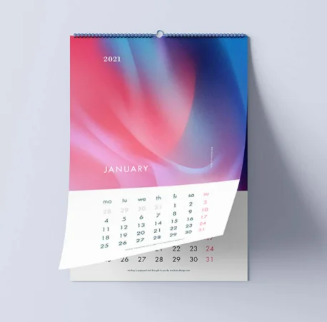 costom design size color printing 2022 wall calendar
