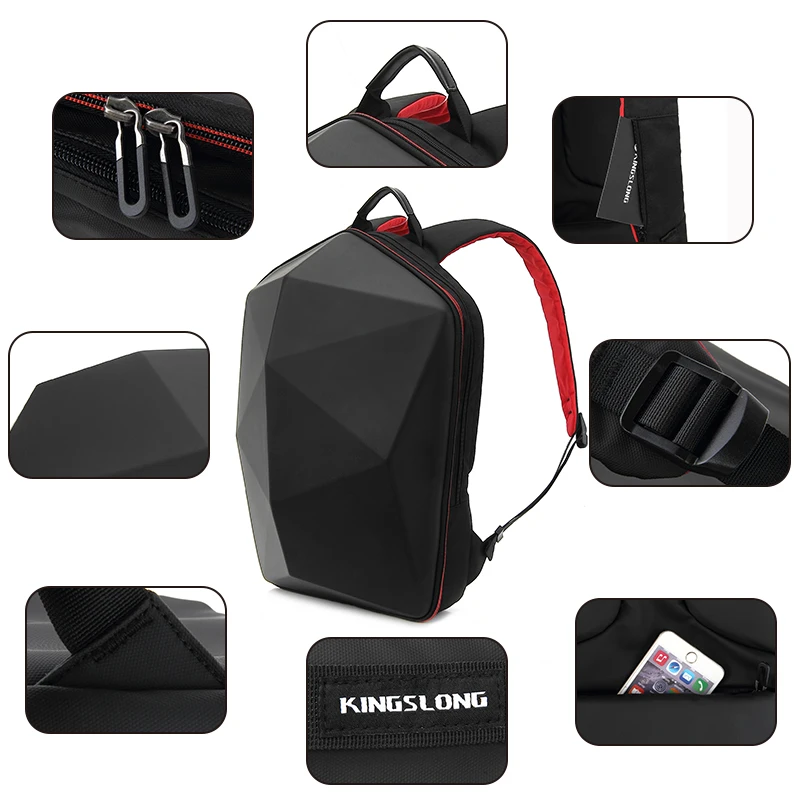 custom waterproof eva hard portable trunk helmet bag motorcycle tank side tail saddle bag