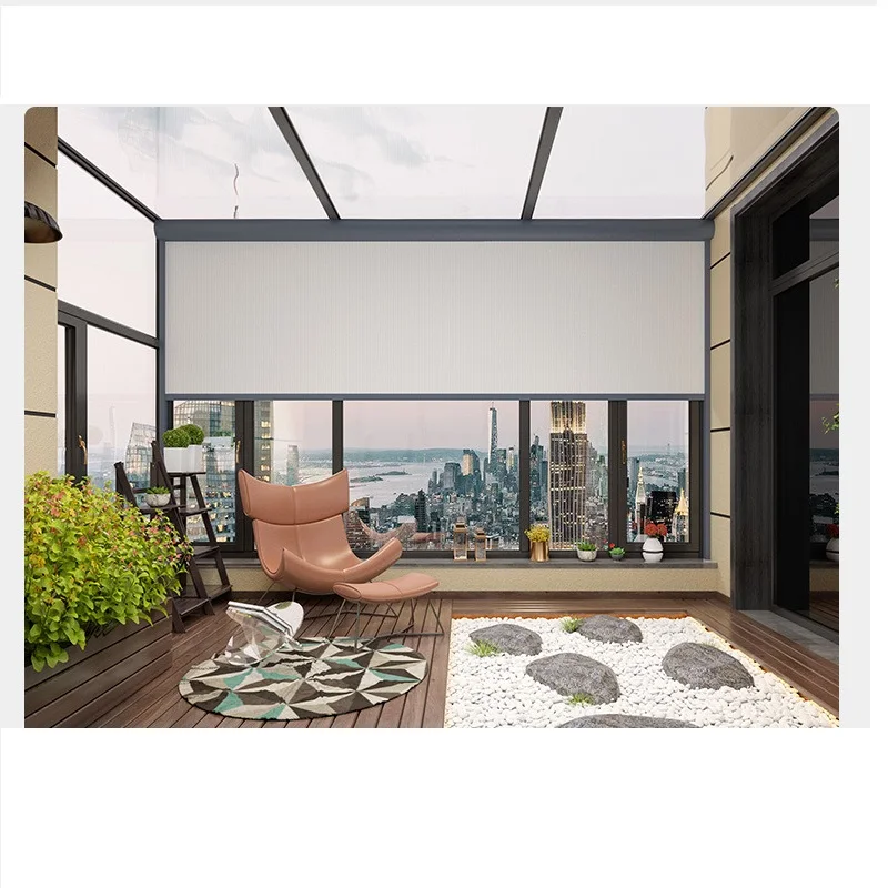 Motorized outdoor roller blinds waterproof zip screen