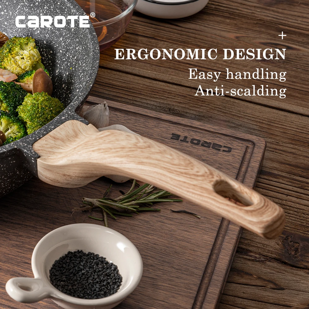 Carote aluminum cookware set with aluminum cover,ceramic coating cookware with bakelite handle