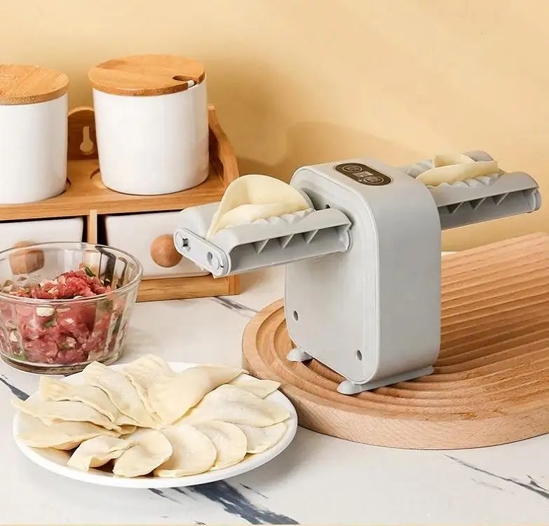 Household Double Heads Electric Automatic Dumpling Making Machine Rechargeable Wrapper Dumpling Press Maker Mold Kitchen Tools