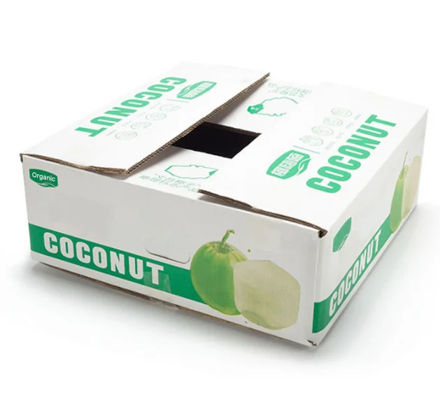 Wholesale coconut  packaging corrugated paper boxes fruit  packaging box for dragon fruit banana apple mango pear orange