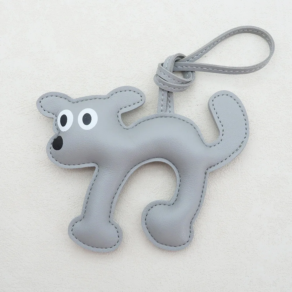 Pu Leather Dog Cat Charms Pendants Keychain Ladies Backpack Pendant Handbag Bag Charm Parts & Accessories