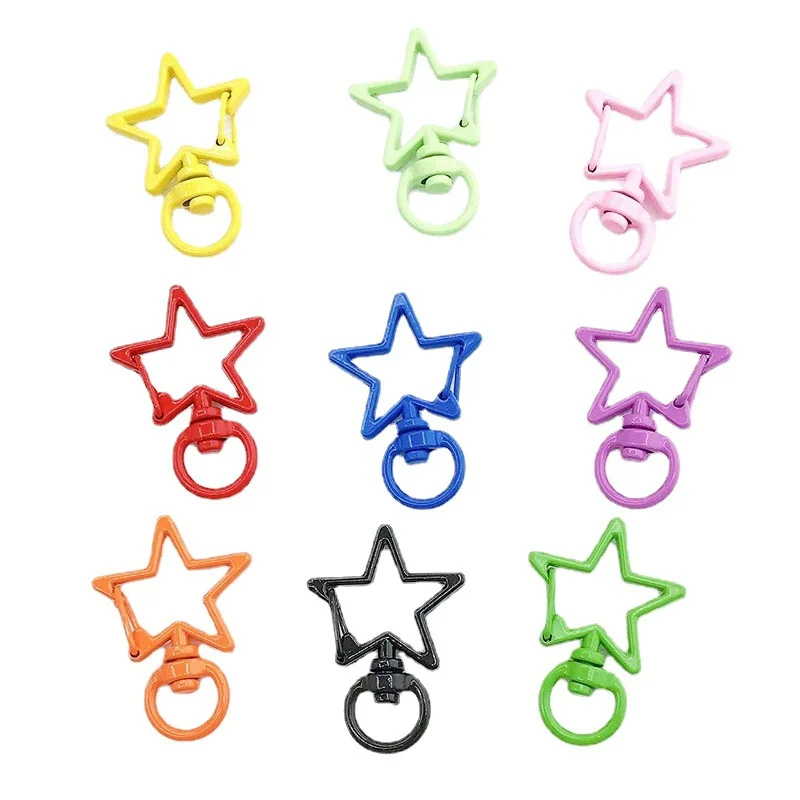 Zinc Alloy Five-pointed Star Buckle Head Lobster Dog Clasp for Diy Keychain Pendant Jewelry Accessory