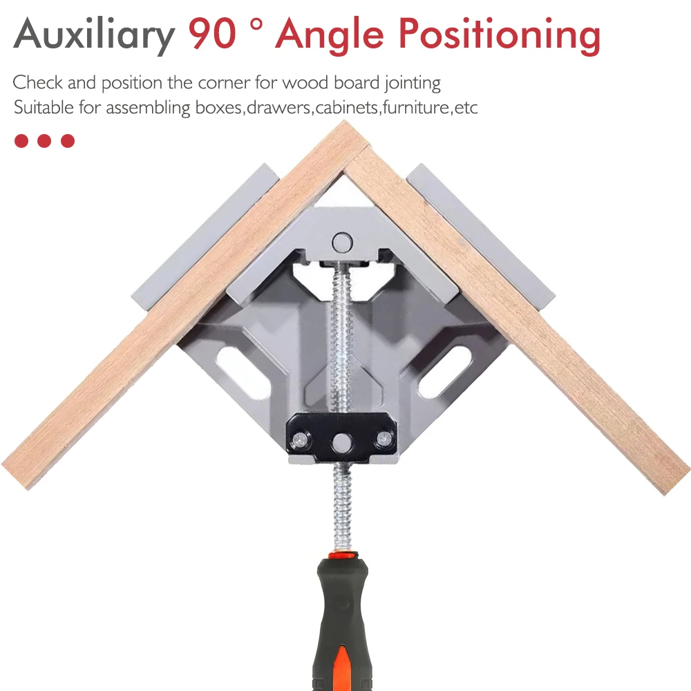 Single-handle 90-Degree Right Angle Fixing Clamp Adjustable Swing Jaw Carbon Steel Threaded Rod Woodworking Jigs for Welding