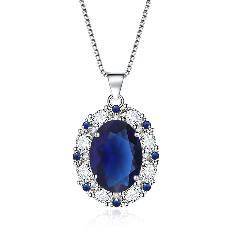 Cross Border Jewelry Accessories Set Blue Zircon 925 Silver Women Enamel Fine Jewelry Jewelry Sets