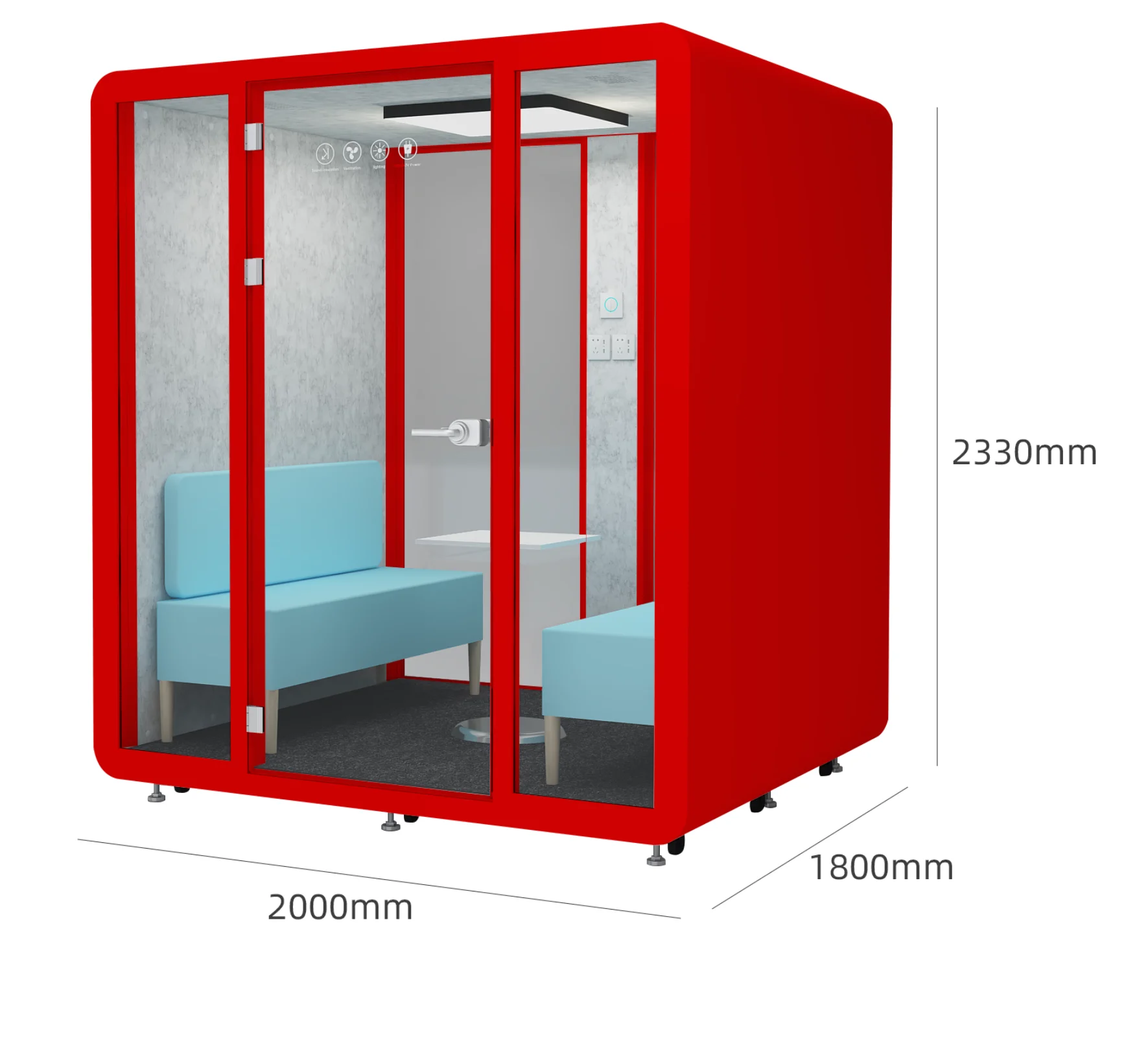 6 People Soundproof Cabin Home Office Pod Noise Reduction Hood Mobile Capsule Sound Proof Phone Acoustic Booth With Furnitures