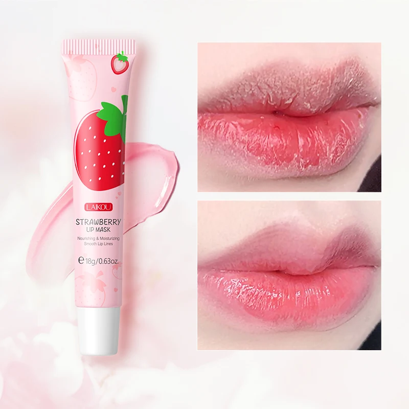 Plumper Repair Treatment Reduce Lip Fine Lines Natural Moisturizing Strawberry Lip Mask