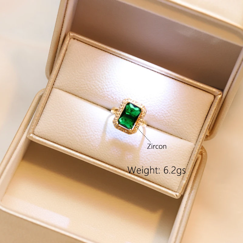 Fashion Hot Selling Emerald Zircon Crystal Vintage Stainless Steel Jewelry Set For Women