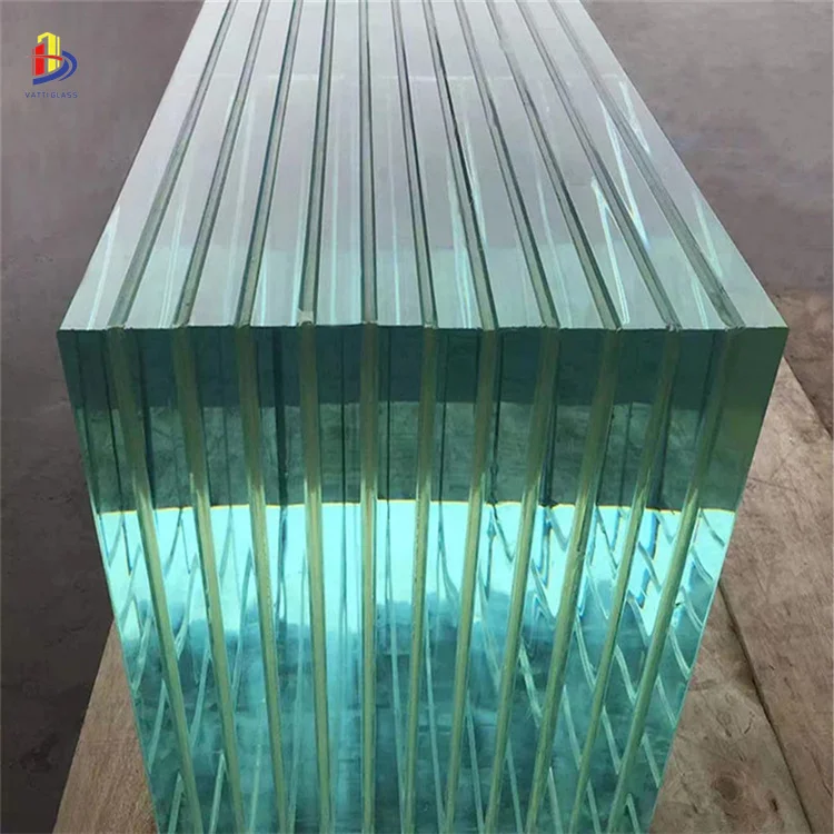 Customizable ultra thick 12 layers laminated glass with pvb/sgp film