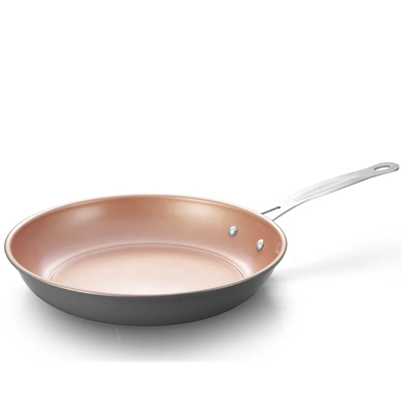 24cm Non stick Carbon steel frying pan with copper effect for gas or induction cooking