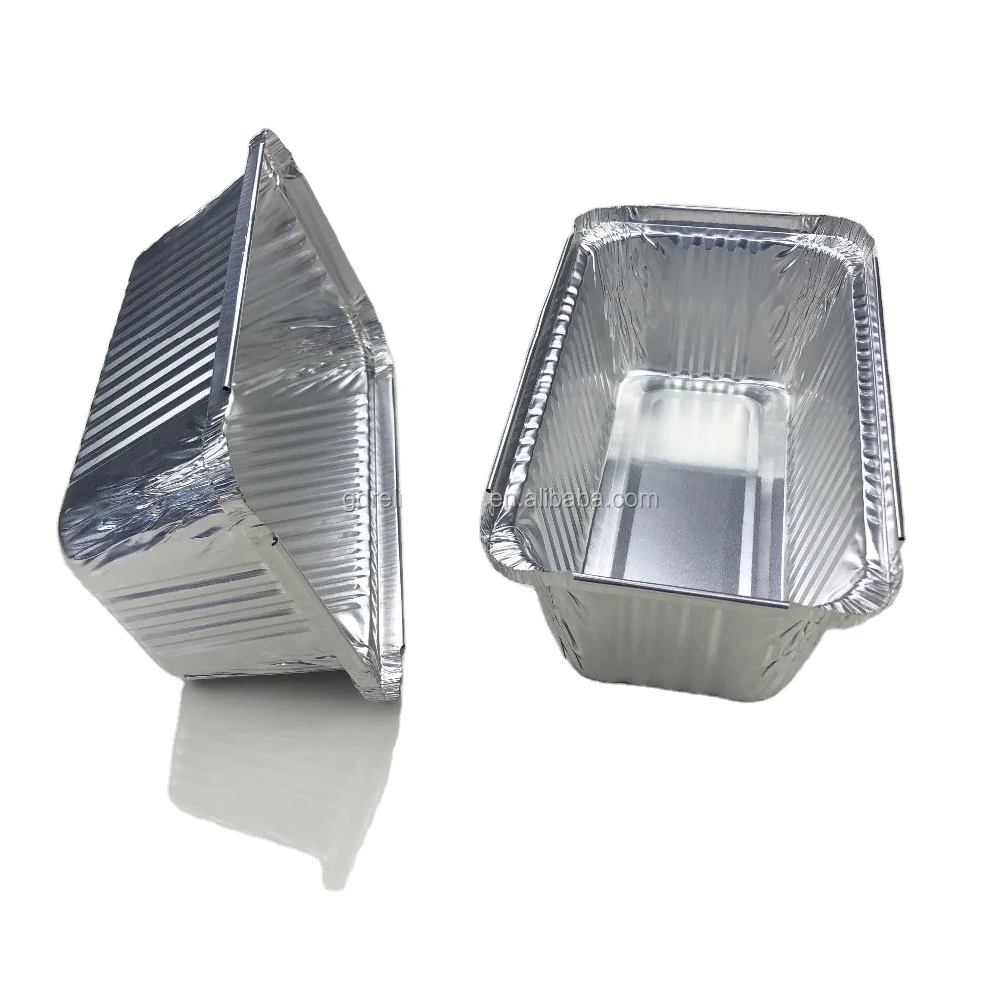Сверхпрочные прямоугольные одноразовые кастрюли для еды из алюминиевой фольги емкостью 1,1 фунтов с прозрачными крышками