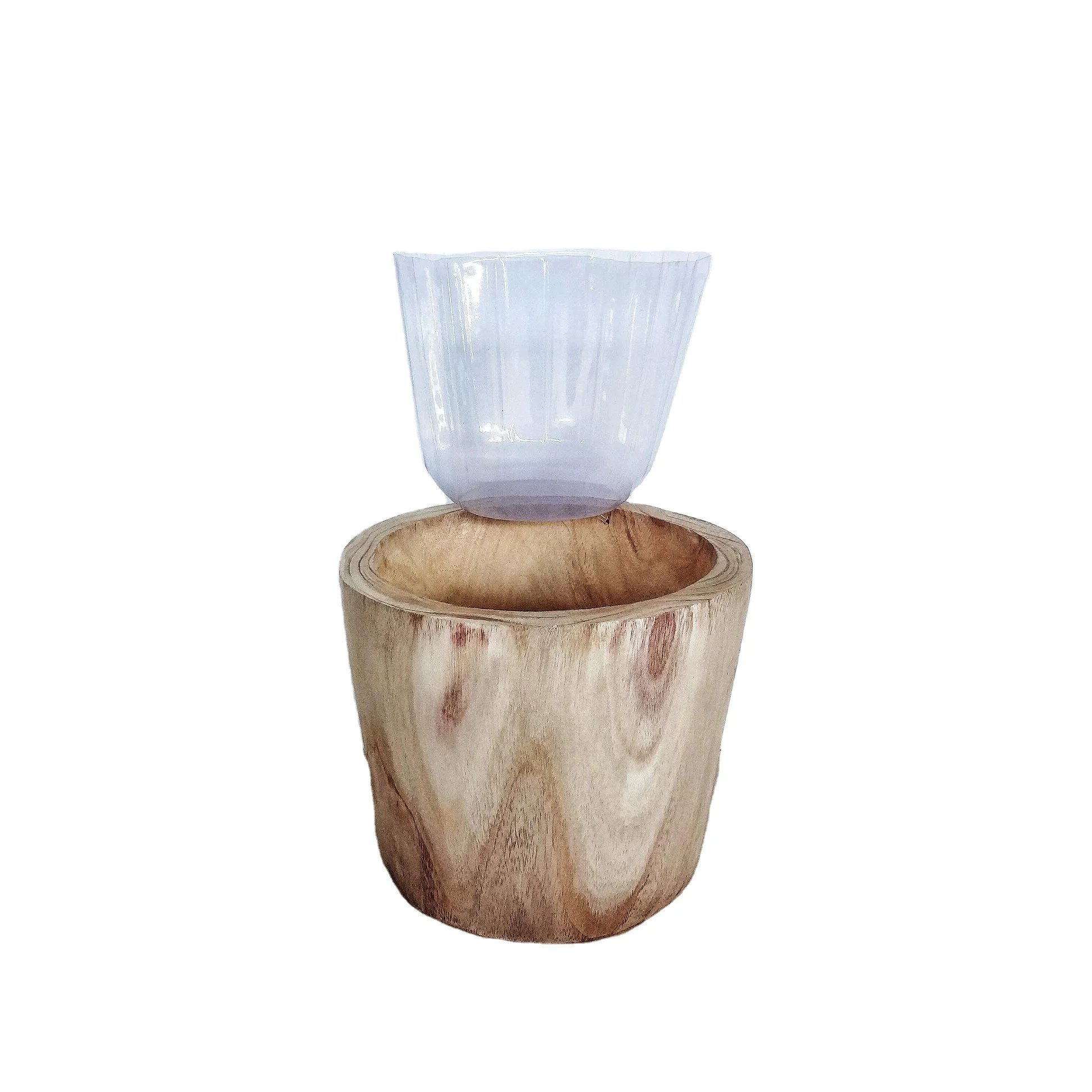 high quality wooden pot for flower/home decor with plastic liner