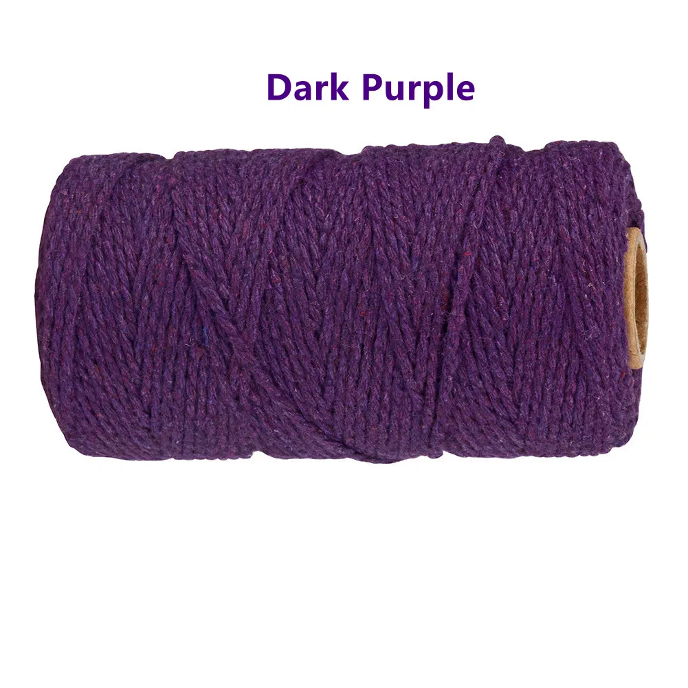 Natural Quality Set 100% Cotton Braided Black Rope 2mm 3mm 4mm 5mm 6mm 8mm 10mm Single Strand Twisted Color Macrame Cord