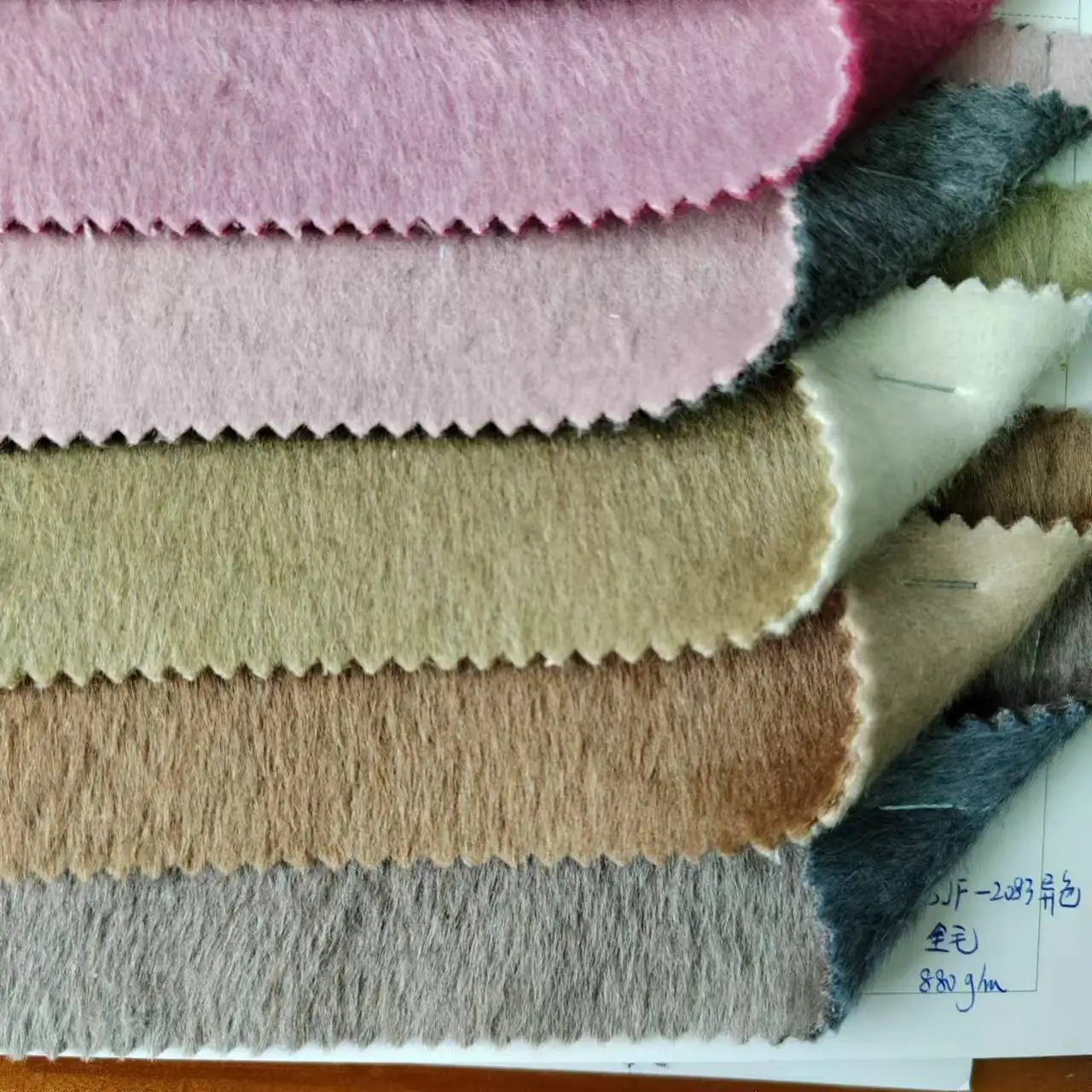 880g/m 100Wool  Winter Two Kinds of Different Colors of Fabric Double-sided Wool Fabric Fashion Casual Coat