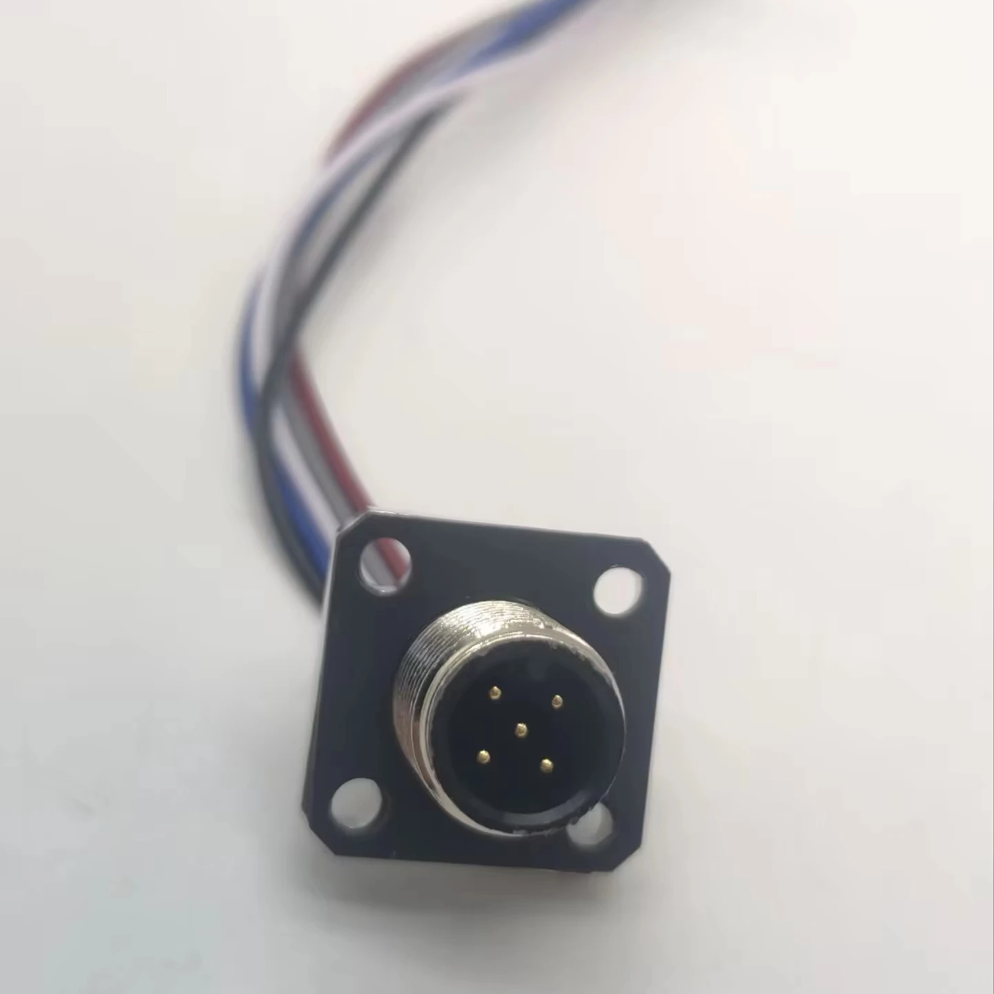 IP67 Водонепроницаемый 4 Отверстия Фланец панели крепление M12 5Pin разъем с клеммами Molex для промышленного датчика