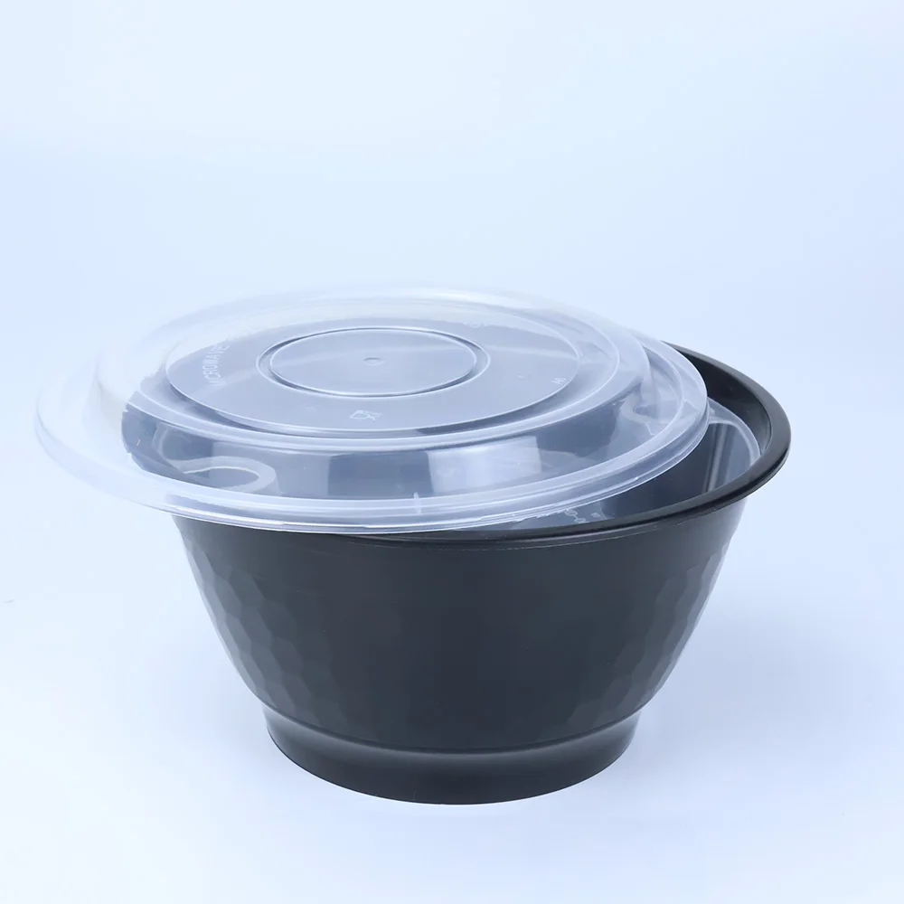 Disposable Plastic Noodles Poke Bowl Salad Soup Freezer Microwave Dishwasher Safe Food Packaging Containers