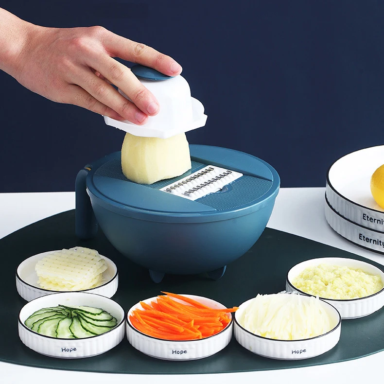 
Adjustable Kitchen Grater Slicer Food Vegetable Cutter Manual Fruits Vegetable Shredder Cutter Slicer with Container 