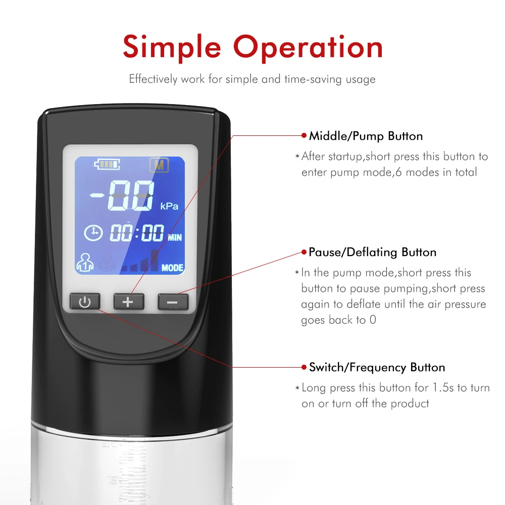 Penis Enlargement Device Penis Enlarger Automatic Training Detachable Masturbation Dysfunction Vacuum Penis Pump