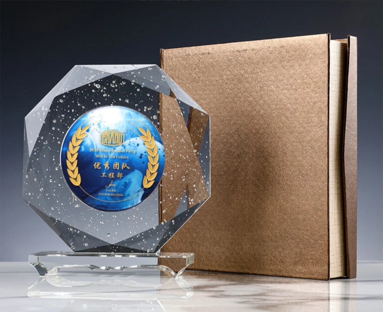 Customized K9 Crystal Glass Awards Optical Construction Awards Sports Souvenir Gifts Certified Global Models Plaques Medals