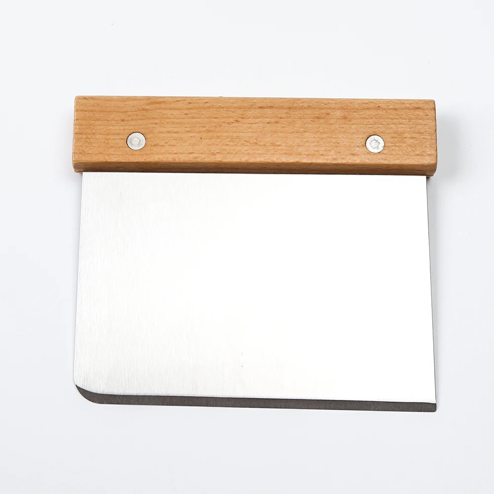 Stainless Steel Metal crafted Dough Scraper cutter Dough Chopper with Wooden Handle