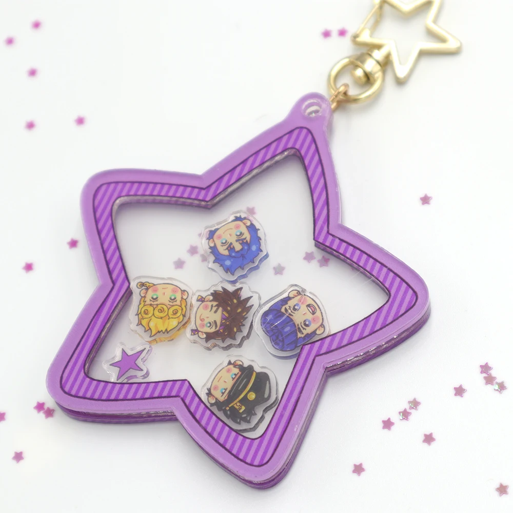 custom shaking charm charms clear acrylic custom printed transparent Shaker keychain,make your own shaker charm with anime