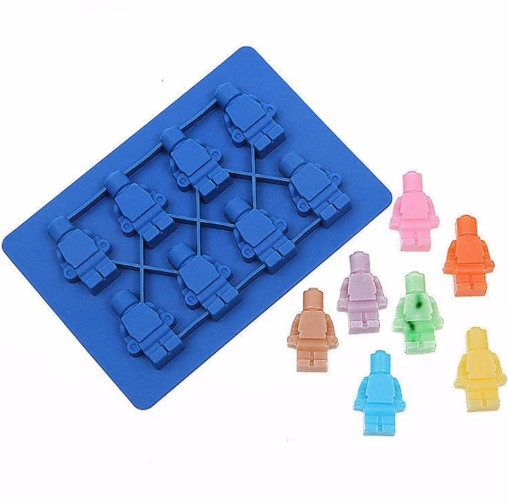 Building Brick and Figure Robot Lego Toys Ice Cube Trays Silicone Mold