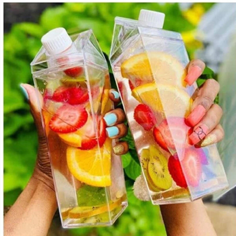 
Hot Selling 34oz Milk Plastic Clear Water Recycling Resuable Carton Bottles 